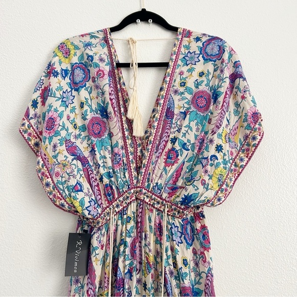 R. Vivimos Floral Maxi Dress | Size Large - Picture 7 of 9
